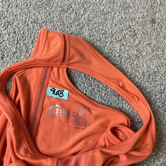 Zyia Active Tank Top Womens Large Orange Racerback Athletic Workout Shirt - Picture 4 of 9